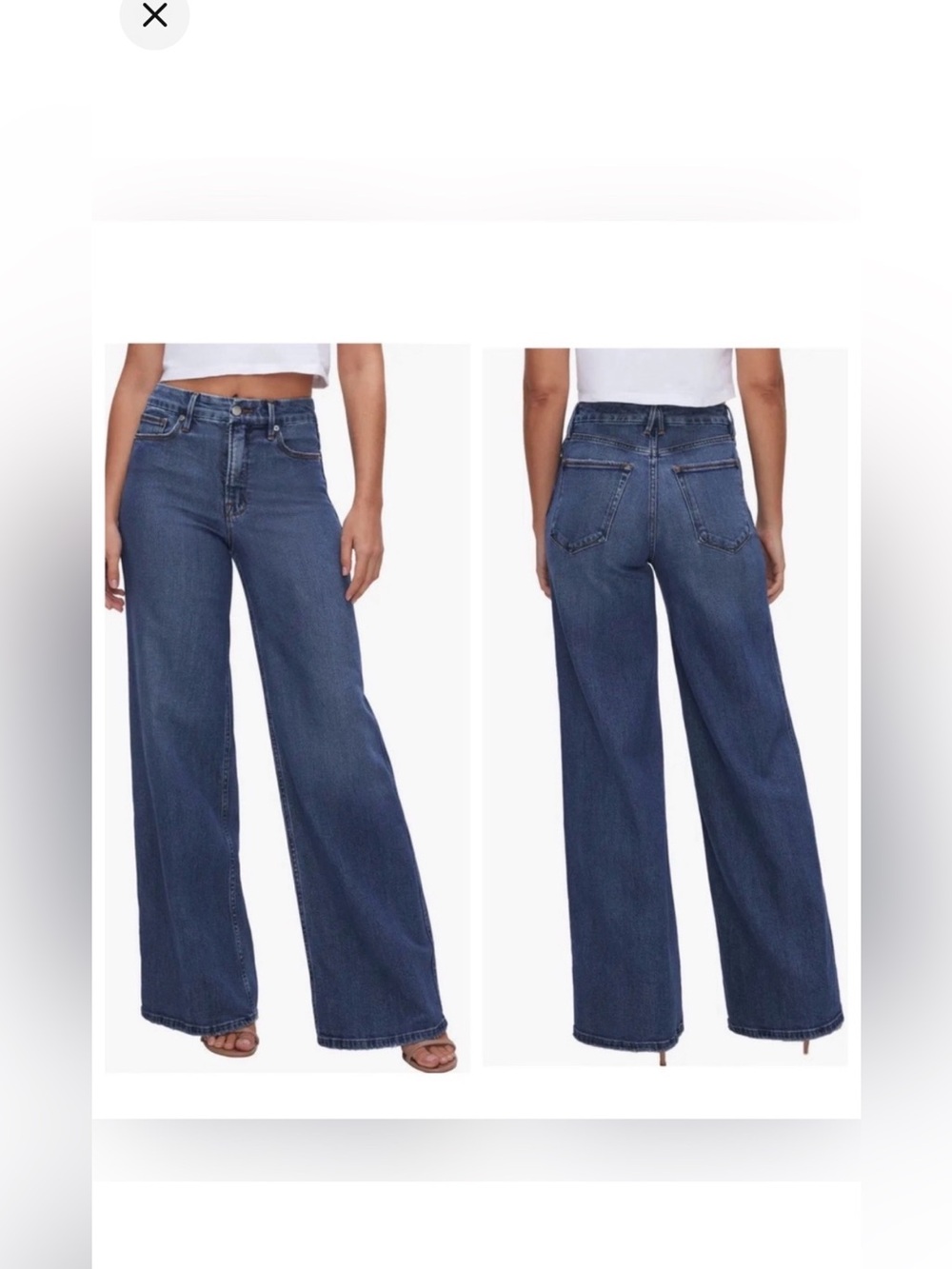 Good American Good Skate High Rise Wide Leg Jeans 34” Inseam Size 4/27, NWT - Picture 2 of 16